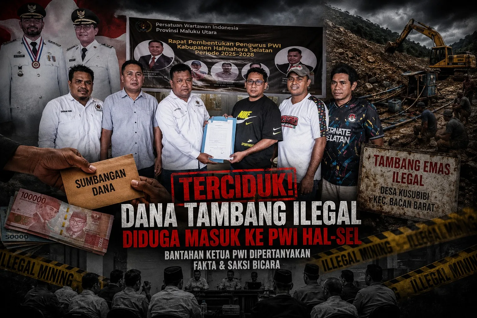 Bantahan Ketua PWI Hal-Sel Disanggah Sumber, Dugaan Dana Tambang Menguat