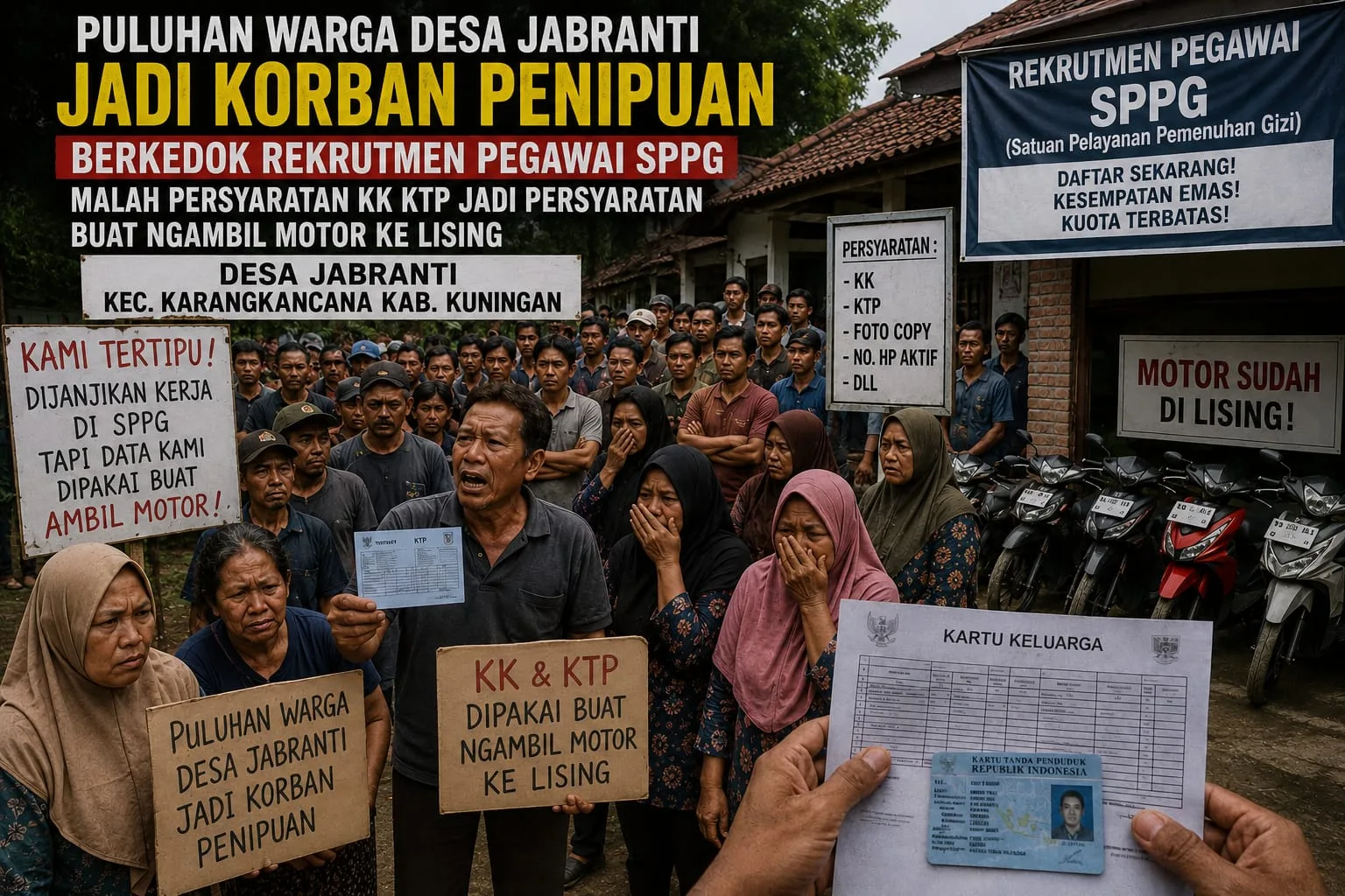 Diduga Tipu Daya Berkedok Rekrutmen SPPG, puluhan warga desa jabranti Jadi Korban penipuan