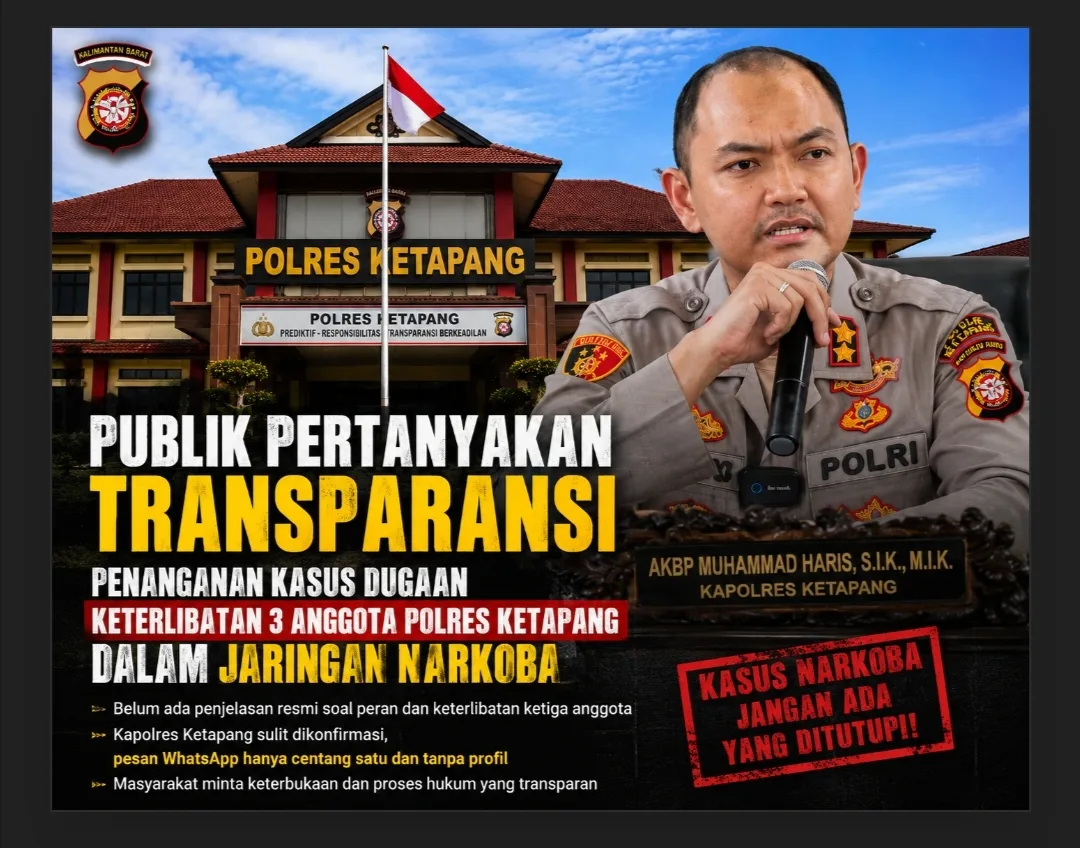 Tiga Anggota Polres Ketapang Diamankan dalam Dugaan Kasus Narkoba, Publik Tagih Keterbukaan dan Kepastian Status Hukum