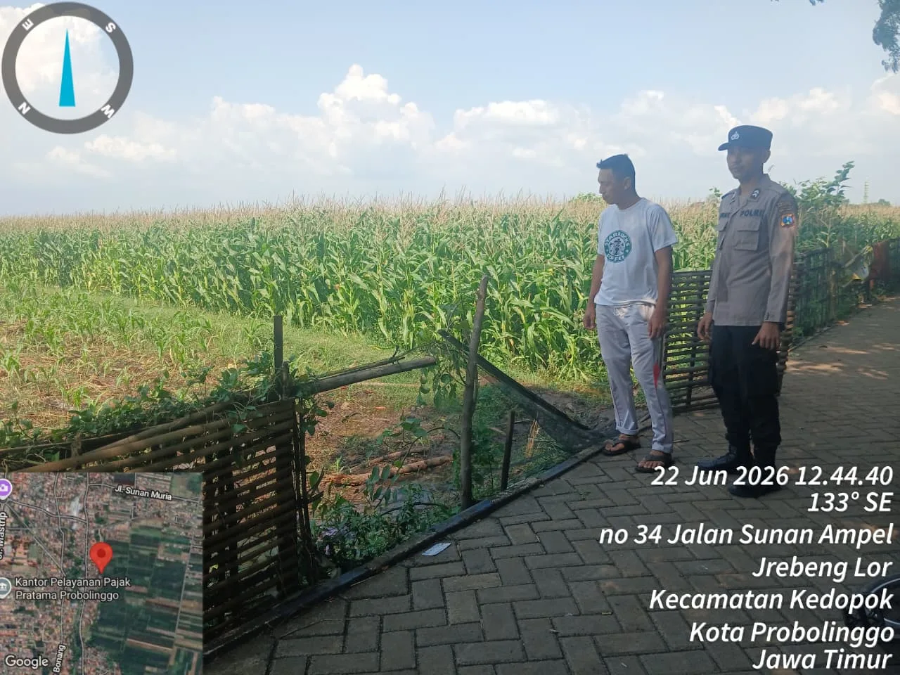 Polsubsektor Kedopok Monitoring Lahan Jagung Warga, Dukung Ketahanan Pangan Nasional