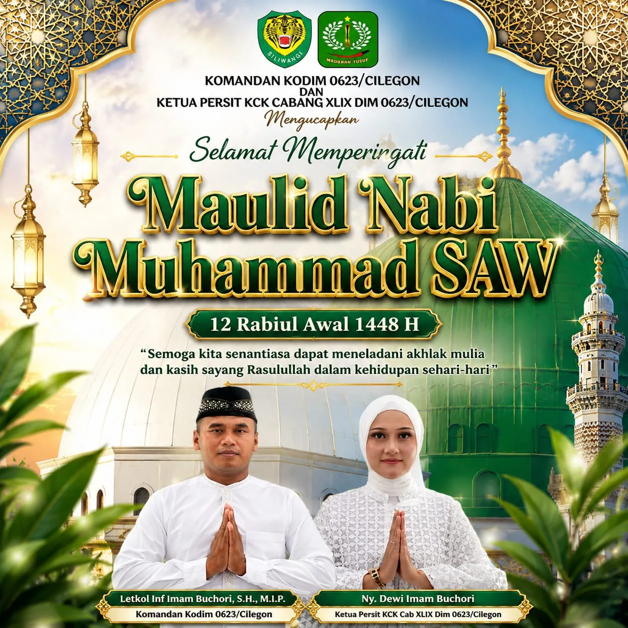 Dandim 0623/Cilegon Ucapkan Selamat Memperingati Maulid Nabi Muhammad SAW 1448 Hijriah, Mari Kita Bersama Teladani Akhlak Rasulullah