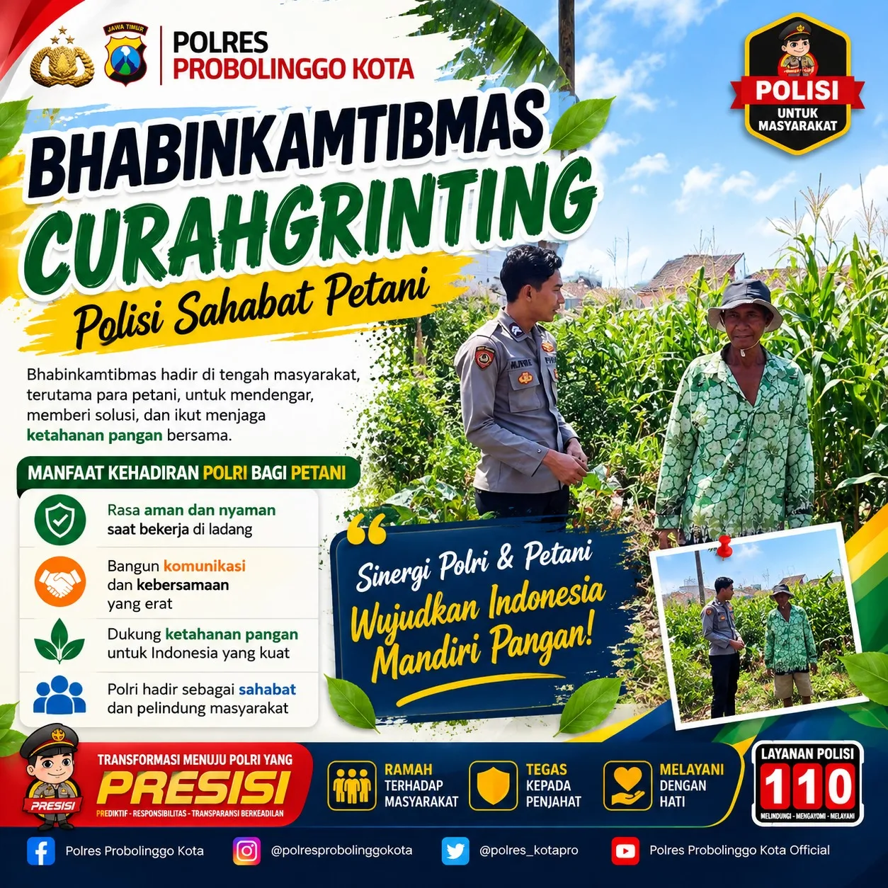 Polisi Kanigaran Dampingi Petani Curahgrinting, Siap Teruskan Keluhan ke Penyuluh