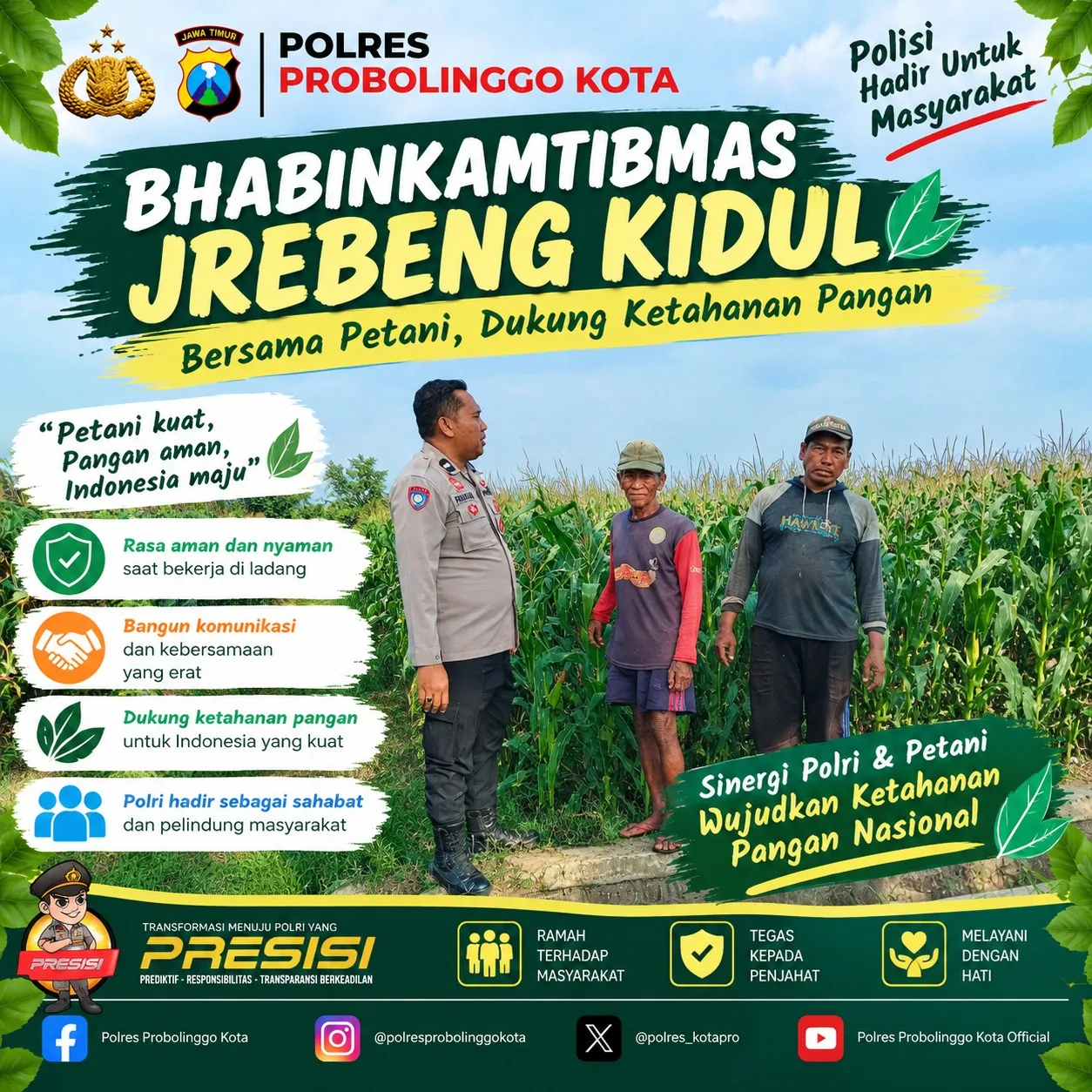Polisi Sambangi Petani Jagung di Jrebeng Kidul Probolinggo
